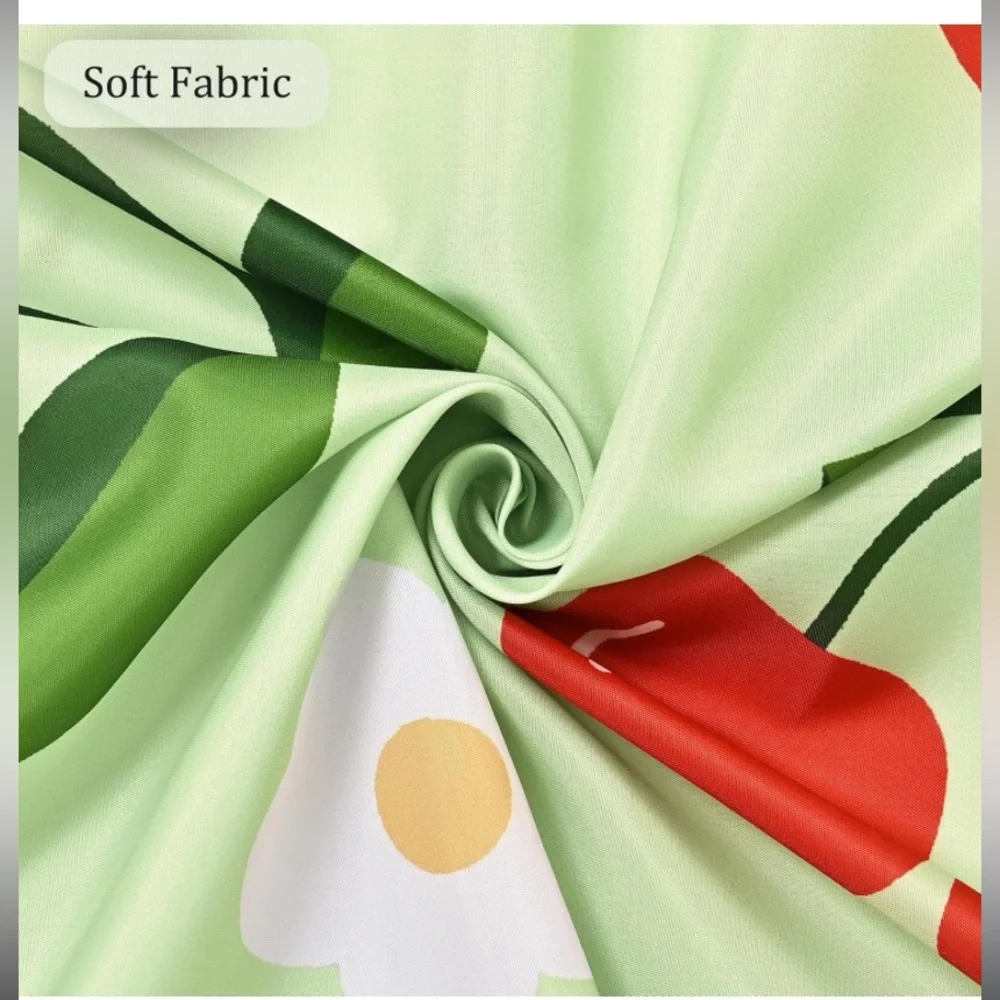 Cherry Fabric Shower Curtain
